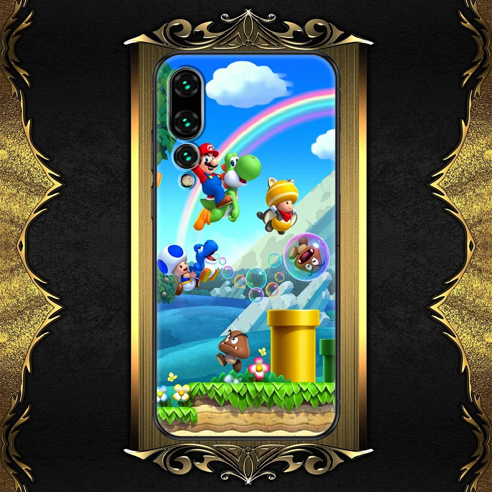 

super game broes marioes-compatible Phone case For Huawei P Mate P10 P20 P30 P40 10 20 Smart Z Pro Lite 2019 black 3D cell cover