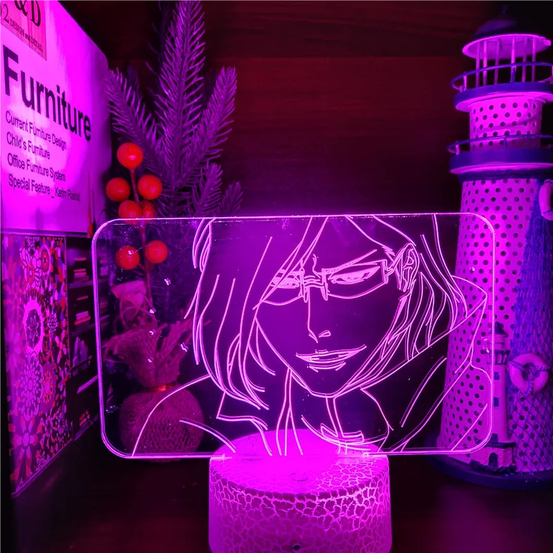 

BLEACH Ishida Uryuu 3D Led Anime Lampara 7 Color Changing Nightlights Desk Lamp For Bedroom Decoration