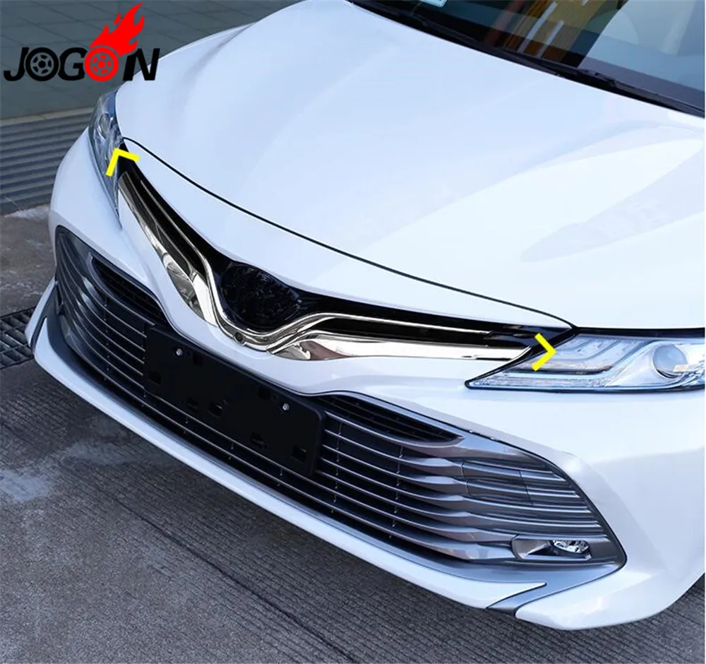 Accessories NEW! 2PCS ABS Chrome Auto Front Grille Cover Trim FOR Toyota Camry XV70 L LE XLE 2017 2018 Car styling | Автомобили и
