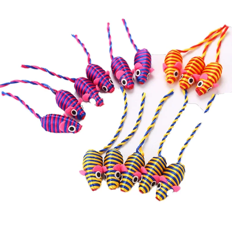 Хлопковая веревка Милая мышь Форма ручного плетения котенок интерактивная