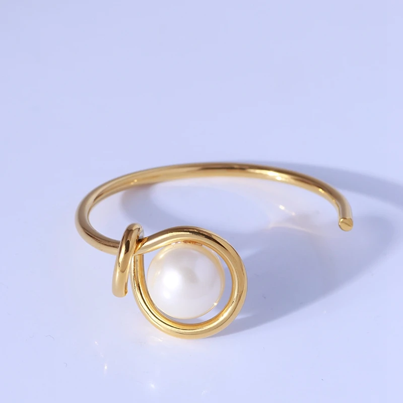 

Простой и персонализированный регулируемый браслет с инкрустацией узлом и большим жемчугом