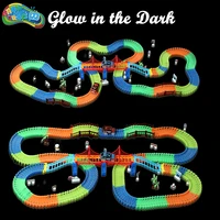 magical 5 5cm flexible bendable glow in the dark racetrack with 2 led car and accessories educational toys playset for kids