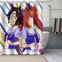 custom anime uma musume shower curtain with plastic hooks modern fabric bath curtains home decor curtains custom your image