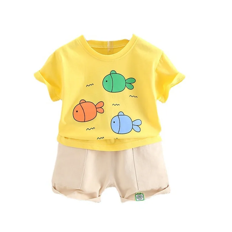 

Summer Cartoon Children Clothes Baby Boys Girls Fashion T Shirt Shorts 2Pcs/sets Kids Infant Cotton Clothing Toddler Sportswear