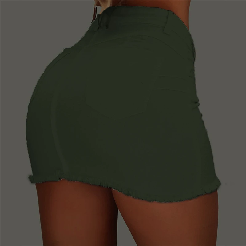 Женская джинсовая юбка с завышенной талией короткая мини-юбка на пуговицах