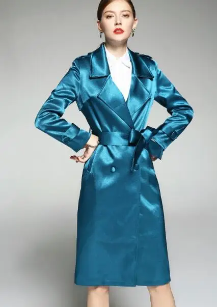 Новинка весенне осенняя одежда женский роскошный однотонный двубортный