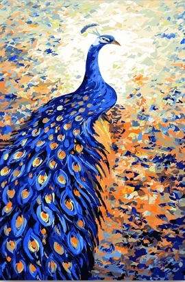 

The beautiful Peafowls diy picture paintings by numbers with animal oil paints framed Home colors drawing painting by numbers
