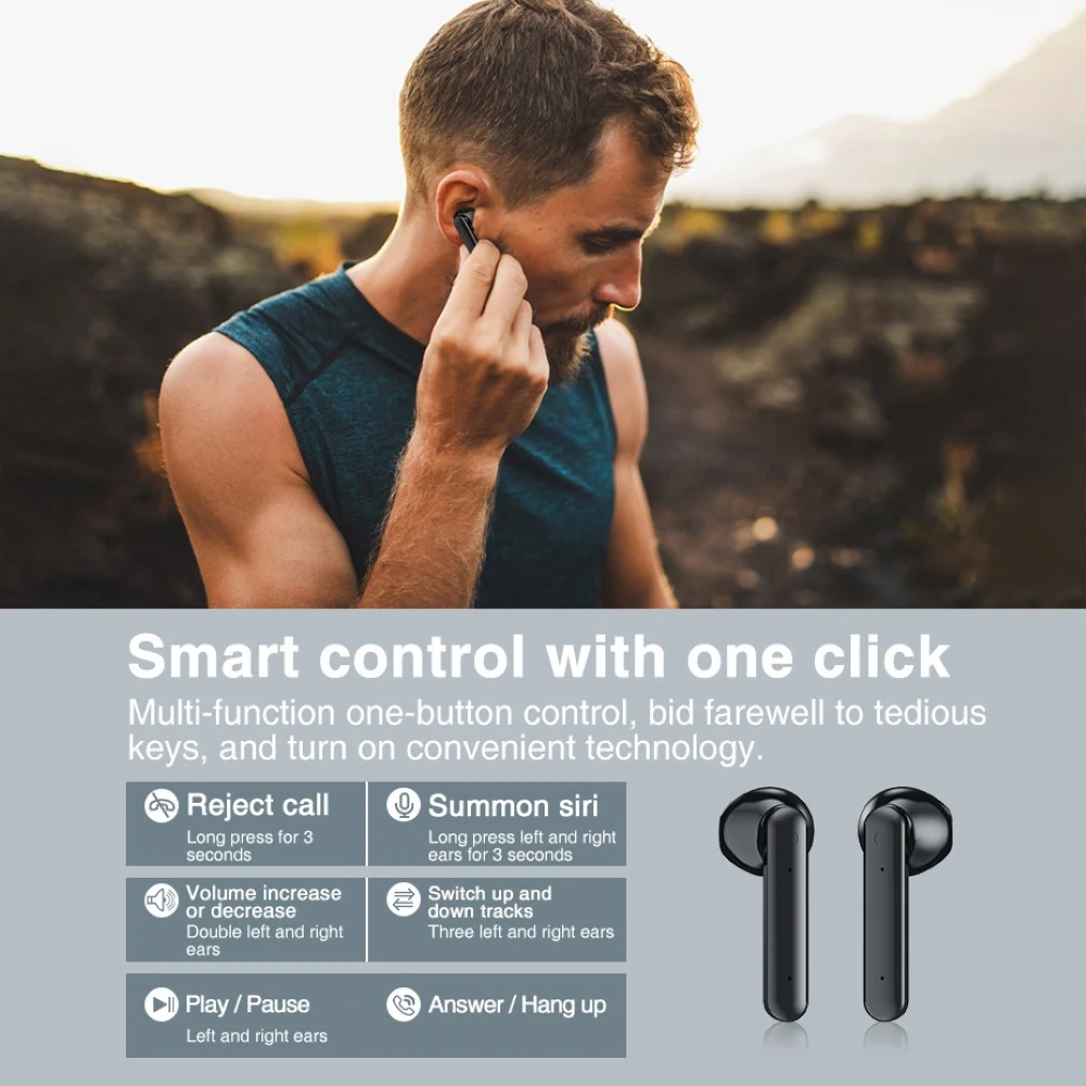 

TWS Wireless Headphone Bluetooth 5.0 LED Display Sport Waterproof Headset Earbuds With Mic Sport Touch Control Earbuds pk x15