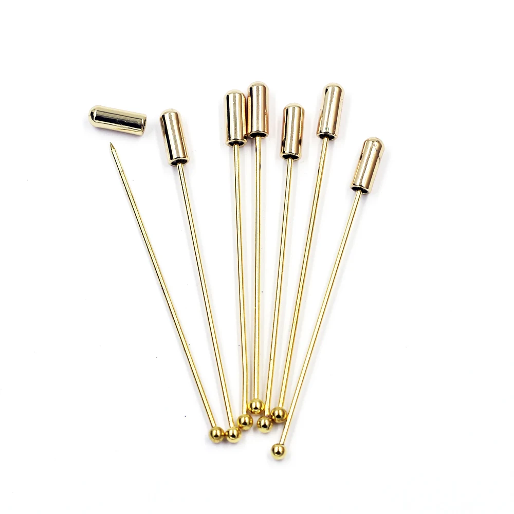 10Pcs Brooches Ball Safety Pins With Rubber Hat Copper Silver Gold Bronze Color Jewelry Crafts DIY Making Findings images - 6