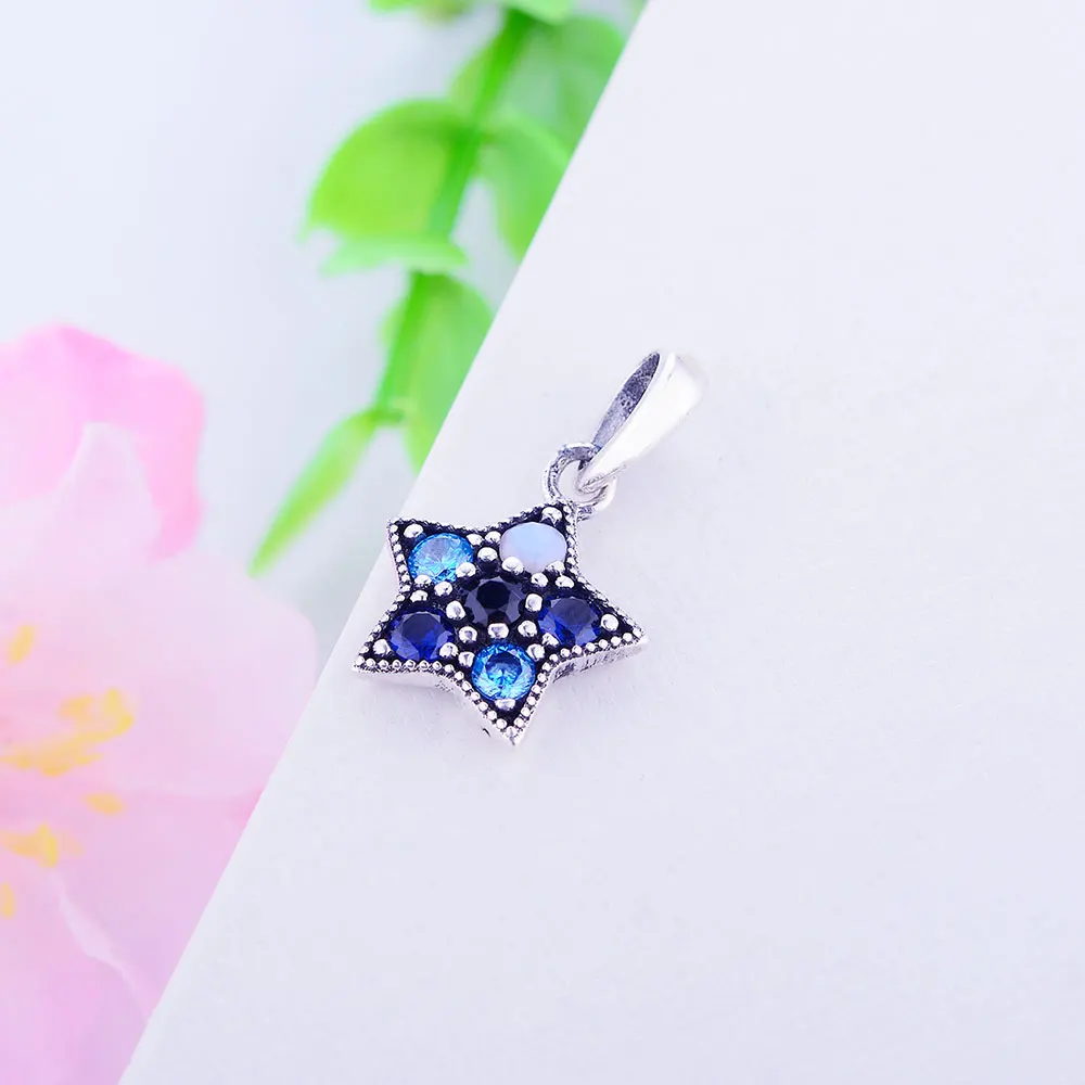 Fits Original Brand Charms Bracelet DIY Jewelry Making 925 Sterling Silver Star Dangle Charm Beads With Mix CZ 2021 Berloque | Украшения и