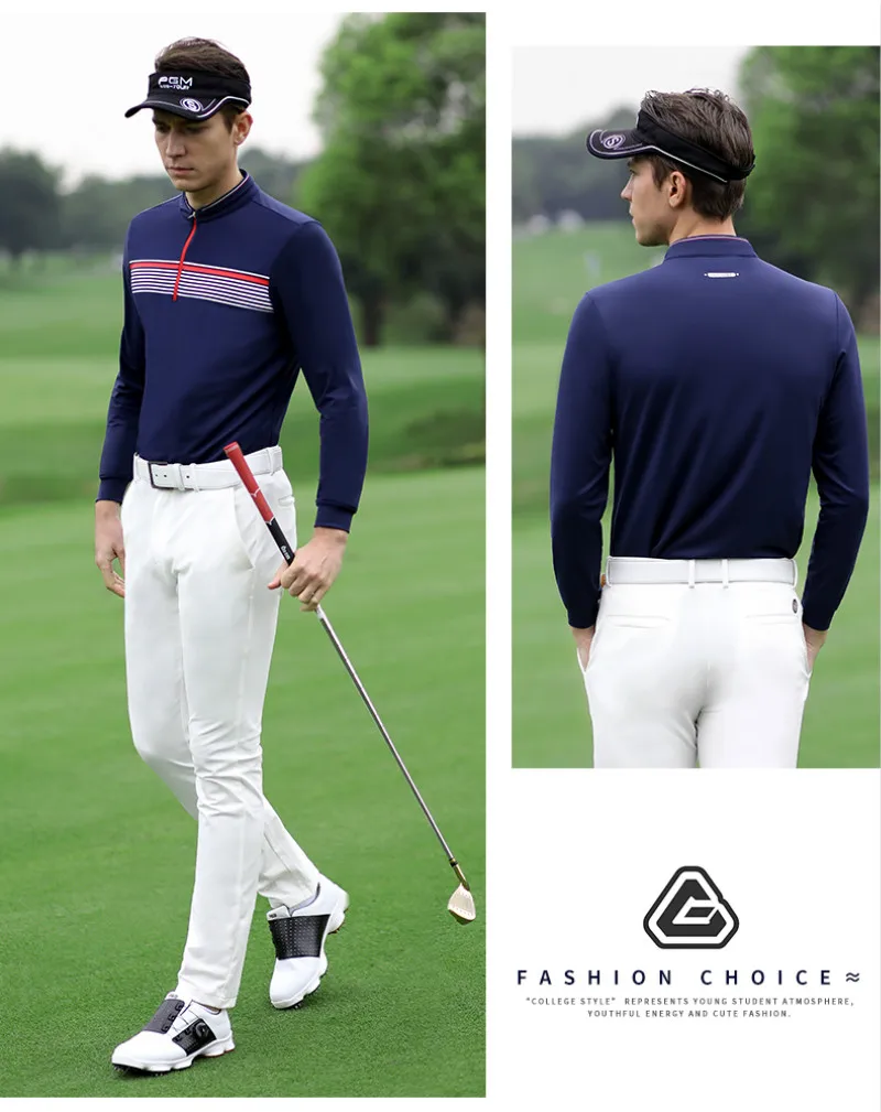 

PGM Summer New Quick-Drying Male Golf Clothes Elastic Breathable Long Sleeves Movement T-shirt