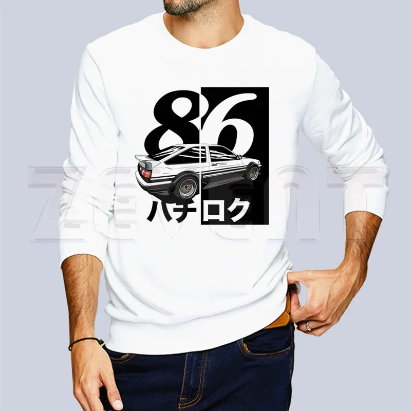 Дрейф японского аниме AE86 Начальная D повседневная одежда с капюшоном толстовки