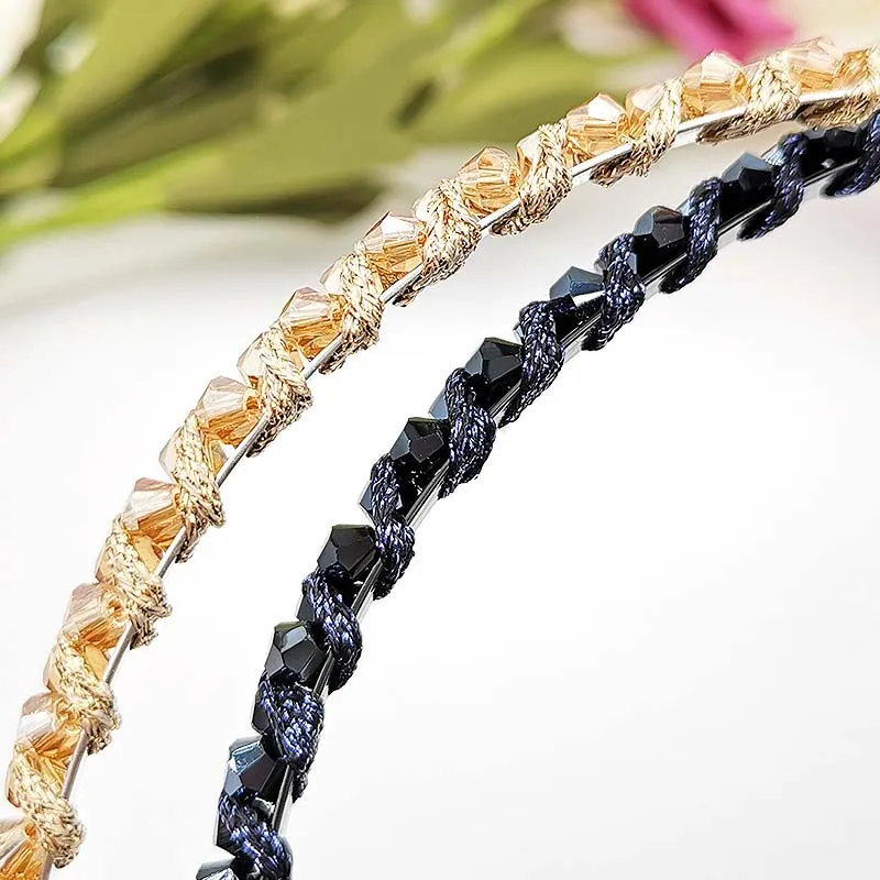 

1 Pc Crystal Beaded Hair Band Fashion Head hoop Girl Women Handmade Hair Accessories Headwear Sweet Headband tiara de cabelo