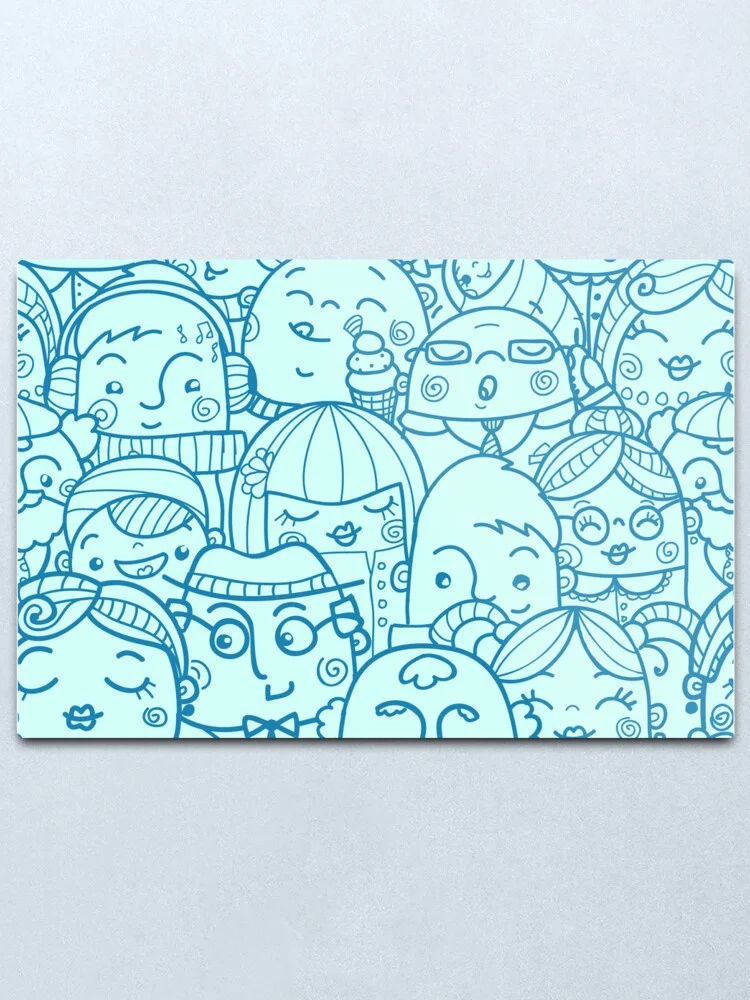 

Настенный металлический плакат с изображением людей в толпе