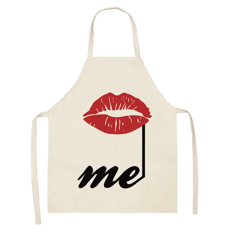 Хлопковые льняные фартуки Mr Mrs для кухни с принтом в виде любящего сердца