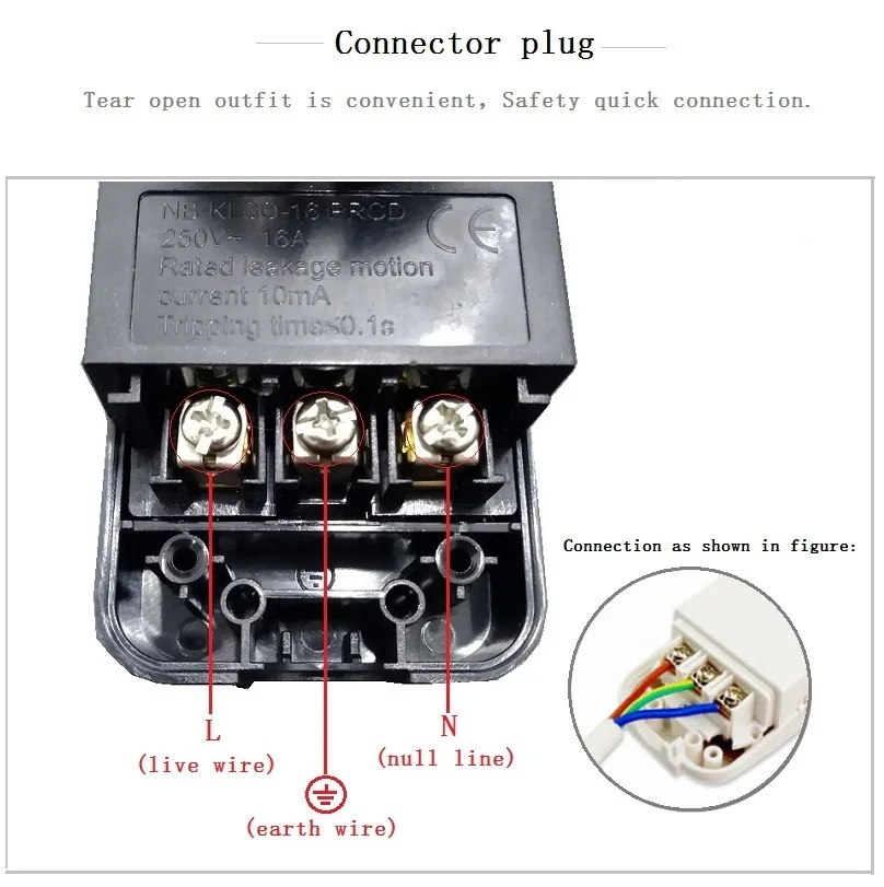 Штепсельная Вилка для защиты от утечки 16 А 250 В штепсельная вилка европейского