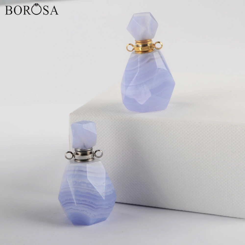 BOROSA синее кружевное ожерелье Агаты подвеска граненые драгоценные камни камень