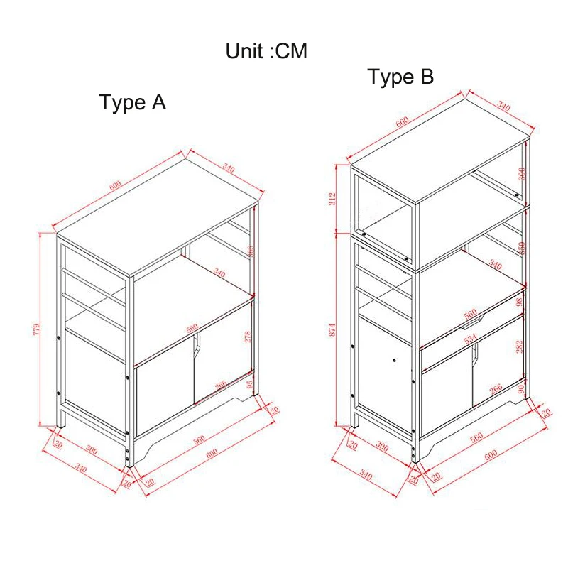 23 layer kitchen cabinet with drawer door for microwave oven kitchenware storage organize cupboard kitchen shelf rack free global shipping
