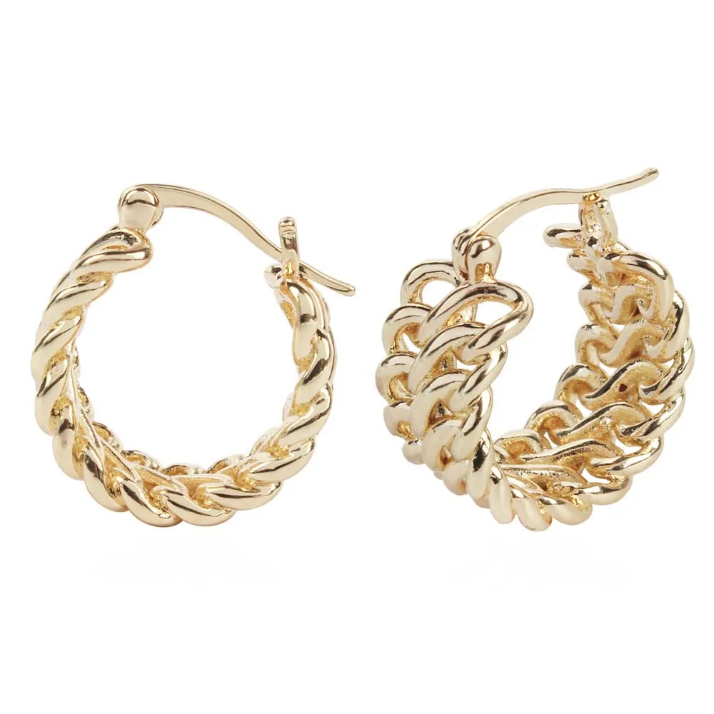 Temperament Wild Personality Metal Chain Earrings Small Hollow Gold Twist Round Exquisite Accessories | Украшения и аксессуары