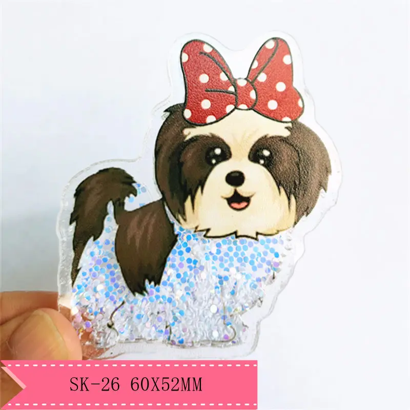 

1pcs cartoon character Quicksand Acrylic Sequins custom Shaker Resins DIY bow center SK-26
