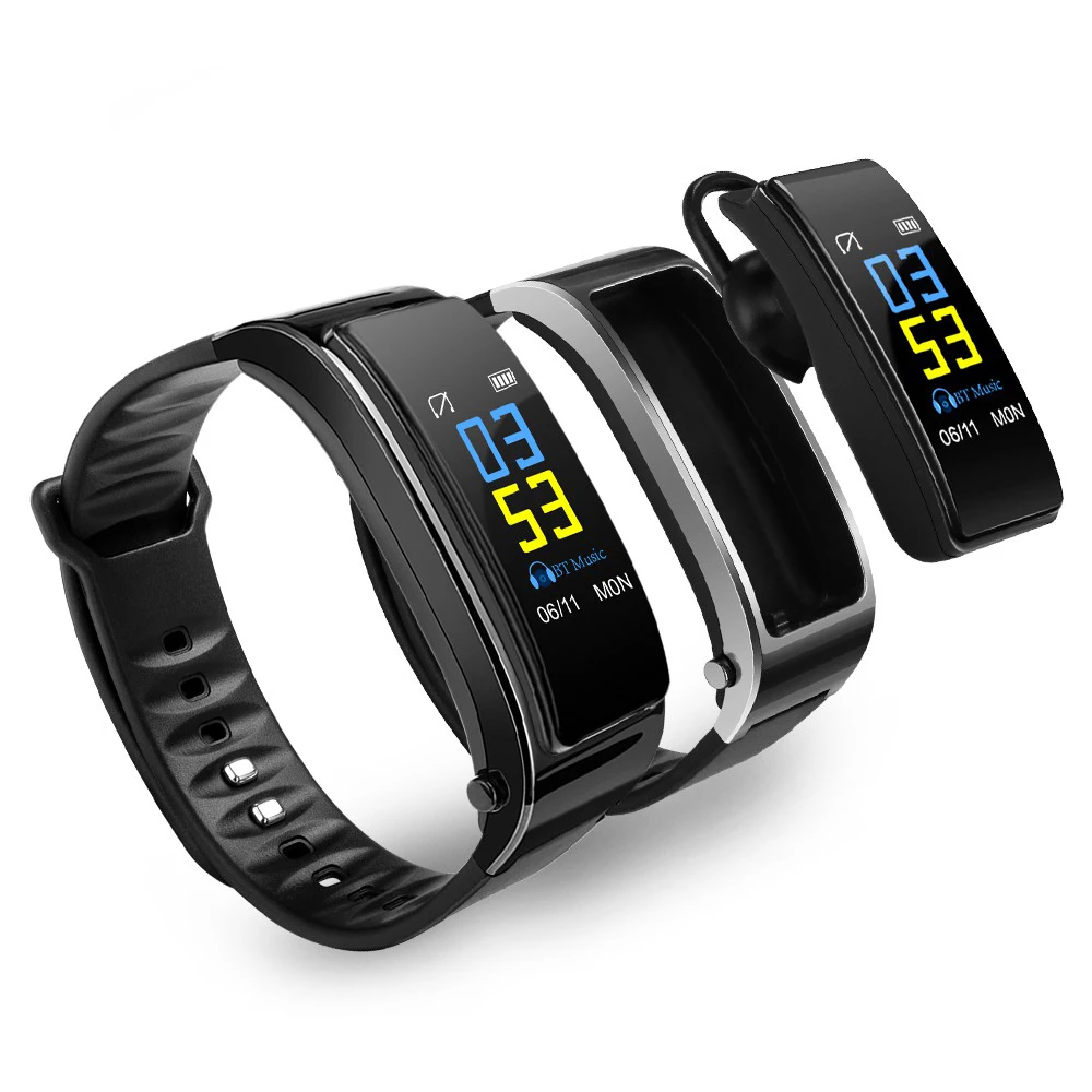 Y3 PLUS Bluetooth-гарнитура умный браслет 2 в 1 часы с наушниками-вкладышами мониторинг