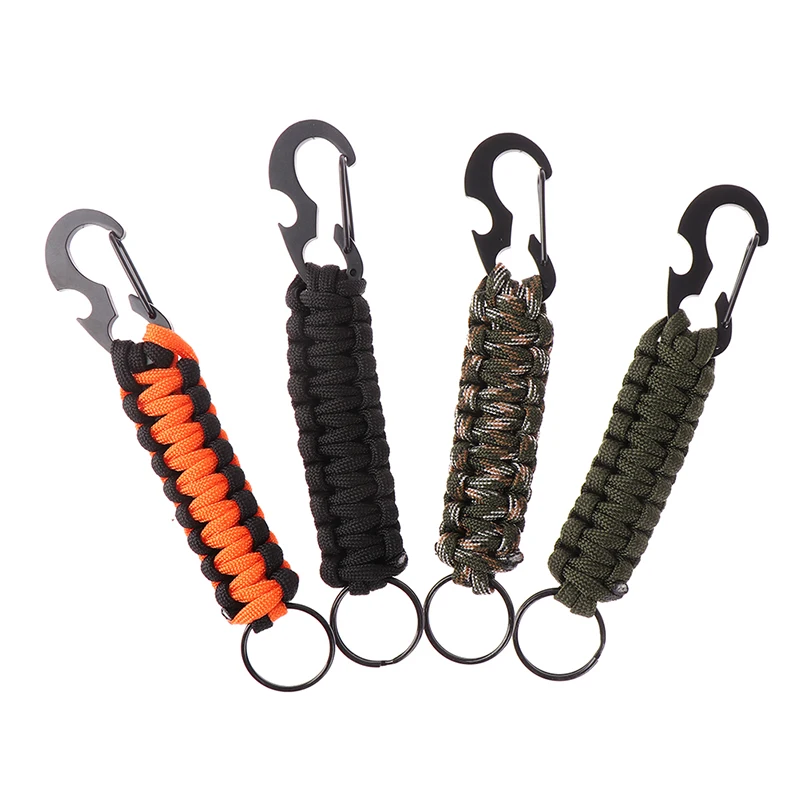 

Outdoor Keychain Key Ring Pendant Camping Paracord Cord Rope Camping Survival Kit Emergency Knot Bottle Opener Key Chain