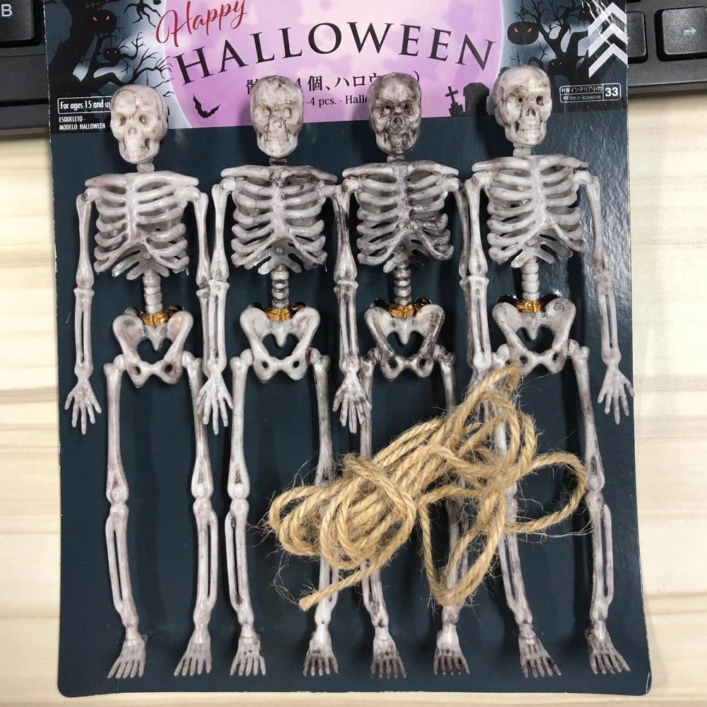 

Horror Halloween Skeleton Decoration Prop Scary Realistic Bone Model Hanging Ghost Haunted House Home Bar Party Decoration Props