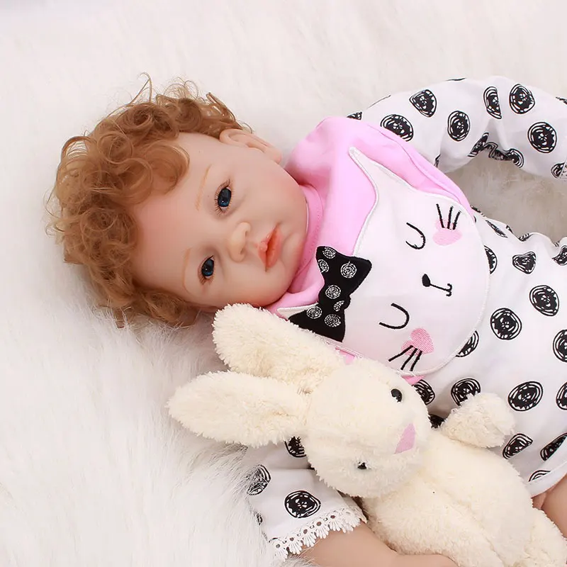 53 см Reborn Baby Dolls FDA Мягкий силикон кукла для новорожденных виниловые игрушки куклы для девочек вьющиеся волосы детские куклы дети мама Playmates