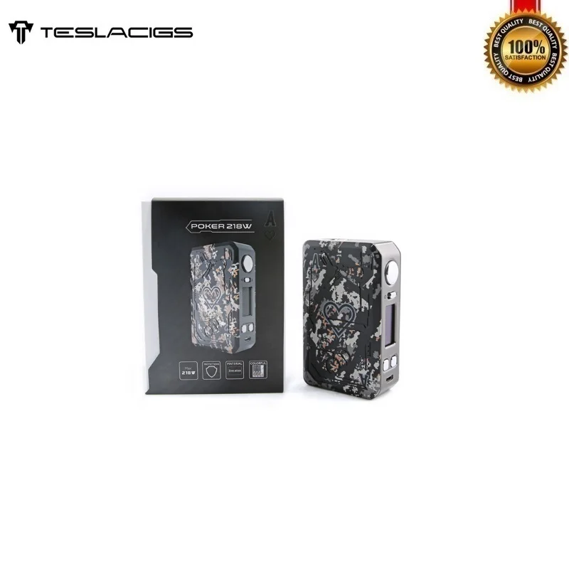 Оригинальный Tesla Poker 218 TC Box Mod Вт Питание от двух 18650 батарей Teslacigs Vape 510 резьба Fit