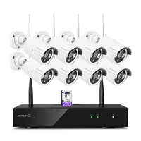 xmarto 2k hd 12961080p waterproof security camera system with 8ch 5mp nvr and 8pcs cameras 2tb sata hard disk drive