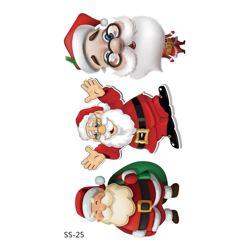 Водостойкие временные тату-наклейки на Рождество снеговик лось тату новогоднюю