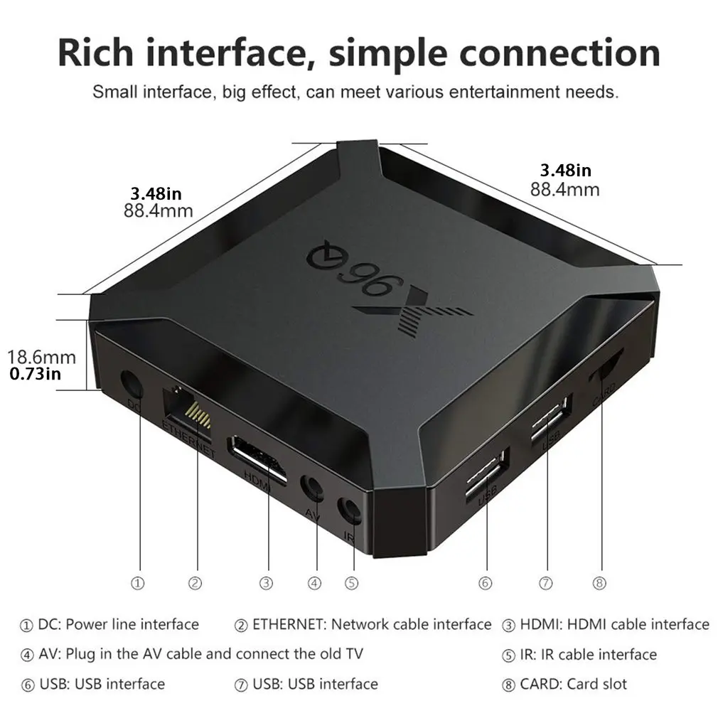 

X96Q Android 10.0 TV Box Allwinner H313 Quad Core 4k 3D 2GB 16GB, 2.4G Wifi H.265 Media Player Smart Pk X96 MINI Set-top Box