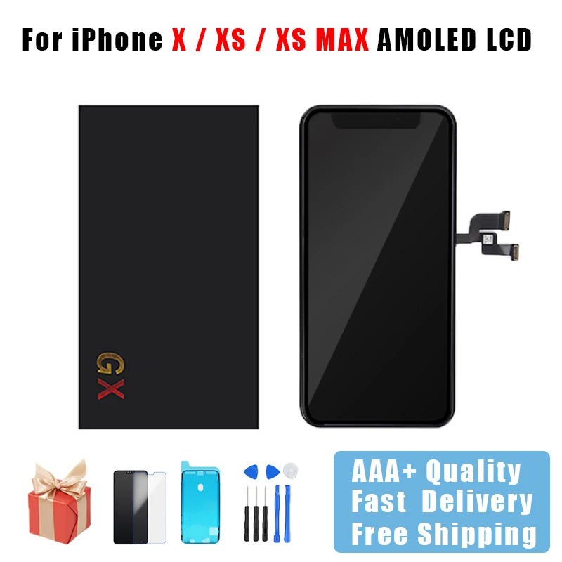 ЖК дисплей GX AMOLED для iPhone X XS MAX с 3D сенсорным экраном сменный дигитайзер в сборе