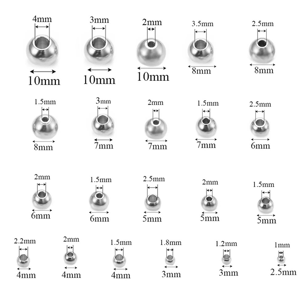 Бусины-разделители из нержавеющей стали серебристого цвета 50 шт./лот свободные