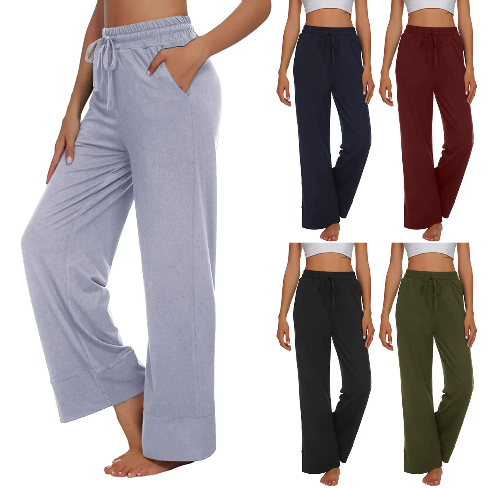 

Womens Pants Casual Solid Color Comfortable Pajamas Sport High Quality Pants Long Yo-ga Trousers Брюки Женские