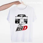 Футболка Drift с японским аниме AE86 Initial D, летняя повседневная модная футболка унисекс с круглым вырезом и короткими рукавами для мужчин и женщин