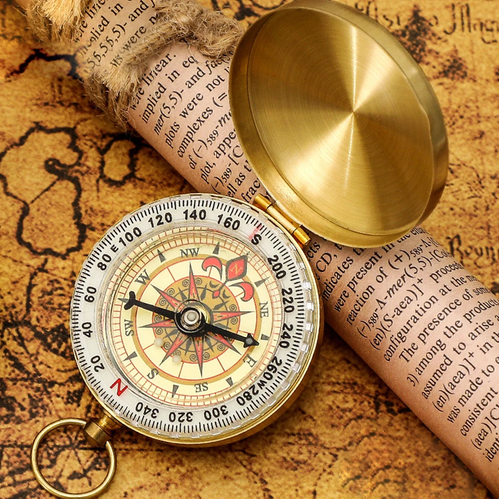 Портативный медный навигационный мини-компас уличный люминесцентный Карманный