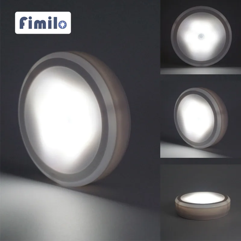 

LED Night Light Smart Lamp Motion Sensor Battery Operated Bedroom Wall Lamp Stairs Intelligent Body Light Sensor Lamp Ноники