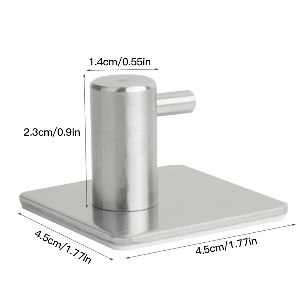 

5PCS Bathroom hooks for kitchen Door Wall Hanger Wall Hooks Hanger Self Adhesive Robe Towel Hook 304 Stainless Steel