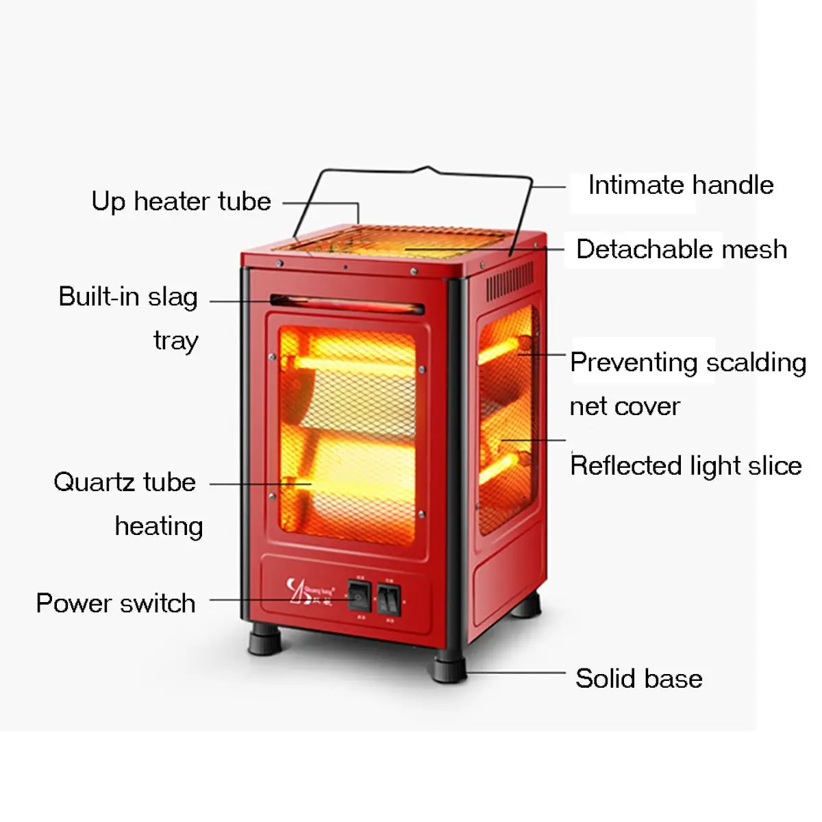 

220V 2000W Five Sided Electric Heater Mutifuction Household Warmer Energy Saving Heater Oven Grill Type Household Heater