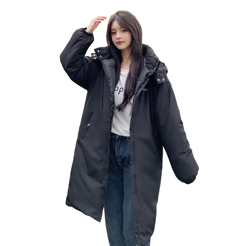 

Women's mid-length cotton-padded jacket for 2021 winter new style Korean style over-the-knee loose padded jacket FC1634