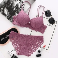 new ladies bra set gather and adjust lace back ladies underwear sexy and comfortable upper chest close up lingerie set sexy