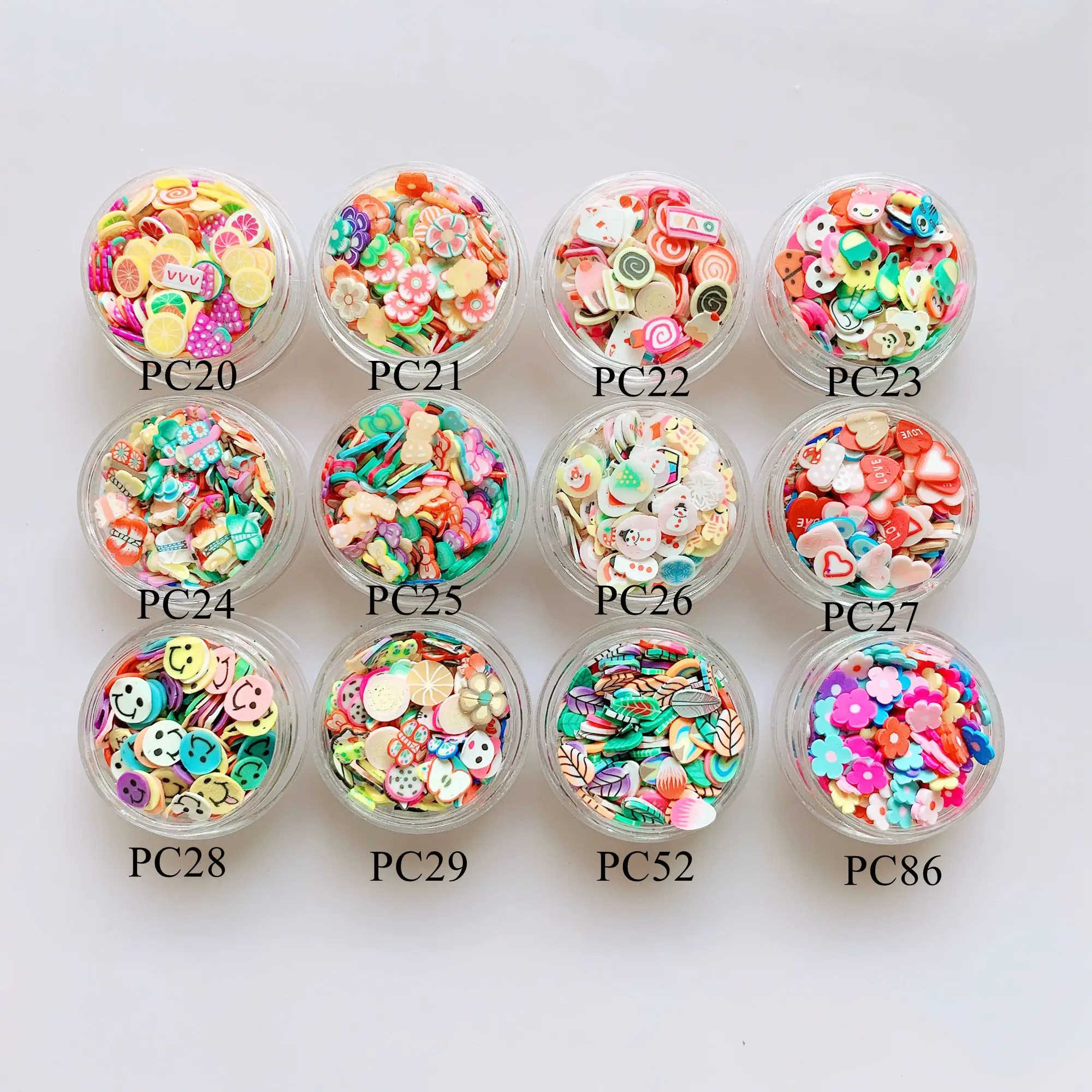 1Jar смешанный дизайн срезы 3D искусство ногтей Декор Полимерная глина декор в