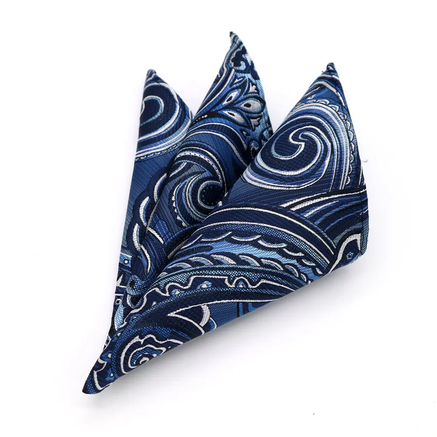 

Luxury Men's Silk Handkerchief Hanky Man Paisley Floral Jacquard Woven Pocket Square 25*25cm For Business Wedding Party