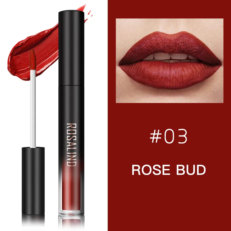 XJ06-03 ROSALIND Косметика матовый блеск для губ красные губы матовый стойкий полный Профессиональный Макияж Губная помада блеск водостойкая косметика - Цвет: XJ06-03