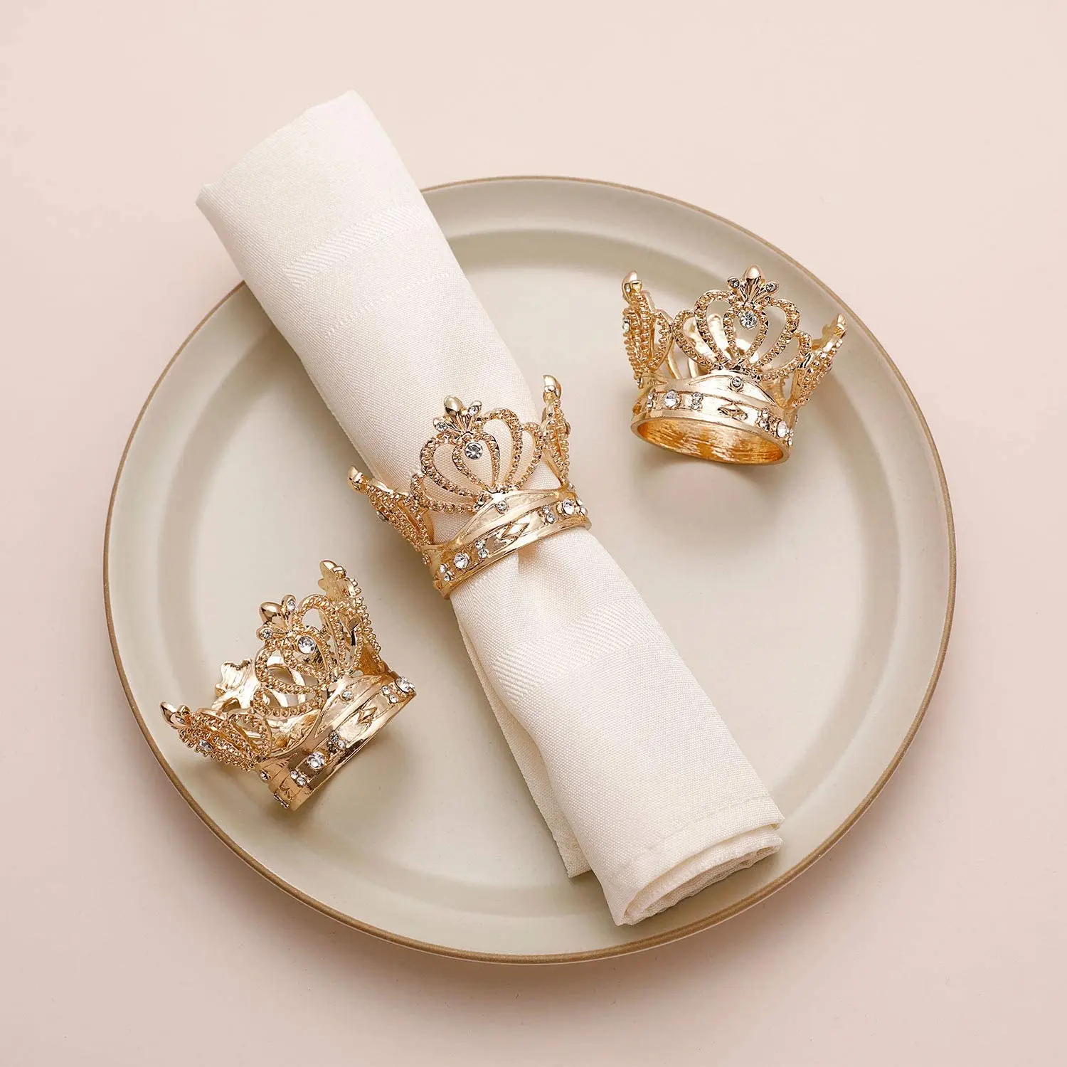 

12pcs/lot Exquisite crown napkin ring metal napkin buckle desktop decoration napkin ring towel buckle