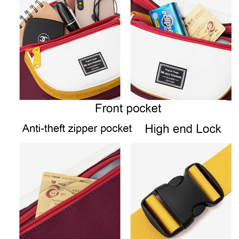 Женская однотонная летняя сумка с ремнем водонепроницаемая поясная для девушек