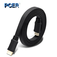 pcer cabl flat slim hdmi cable cord gold plated tip oxygen free copper 4k2k 3d ultra hd high speed 60hz 30hz 2m 3m 5m