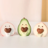 2pcsset kawaii car decorations cute fruit lychees and peaches resin craft gifts creative home decoration car decorations