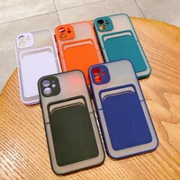 card holder shockproof matte case for iphone 11 12 pro max xr x xs 6 7 8 plus se 2020 lens protection fashion armor hard cover